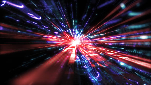 istock Digital cyberspace with particles and Technology Digital network connections. Geometric abstract  backgrounds 1223956380