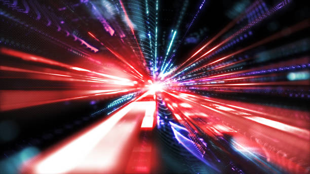 istock Digital cyberspace with particles and Technology Digital network connections. Geometric abstract  backgrounds 1223956381