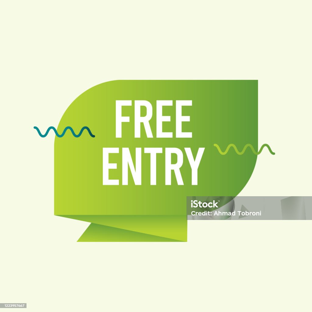 Free Entry Label Free Entry Text Label Vector Template Design Illustration Stock ...