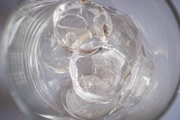 istock Glass with round ice cubes 1223957865