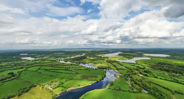 Aerial view of rural Ireland