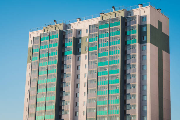 istock Close-up - multi-storey new building. 4k 1223959056
