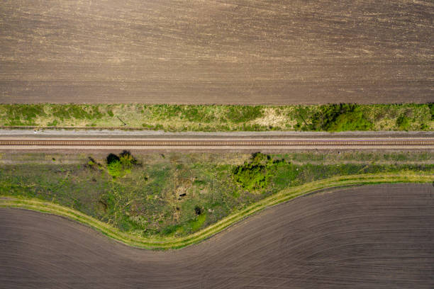 istock Aerial view of railroad 1223962689