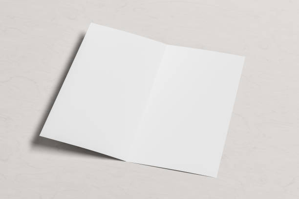 istock Blank square leaflet cover. Bi-fold or half-fold brochure isolated with clipping path. 1223963861