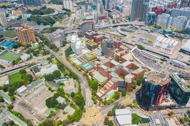 Drone view of The Hong Kong Polytechnic University, (Poly U)