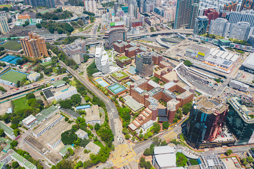 Drone view of The Hong Kong Polytechnic University, (Poly U)