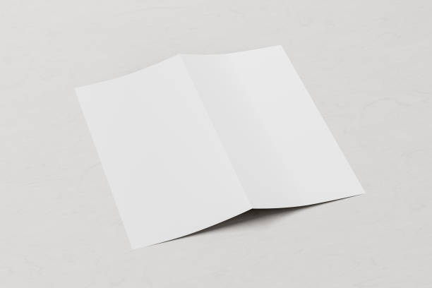 istock Blank square leaflet cover. Bi-fold or half-fold brochure isolated with clipping path. 1223963923