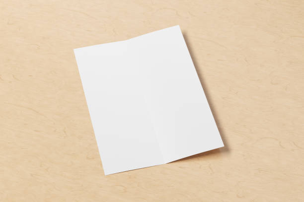 istock Blank vertical a4 leaflet cover. Bi-fold or half-fold brochure isolated with clipping path. 1223964073