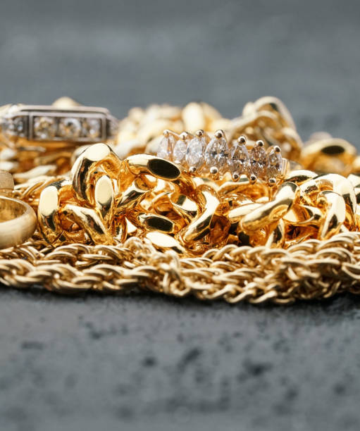 istock Old gold and diamond jewelry 1223964123