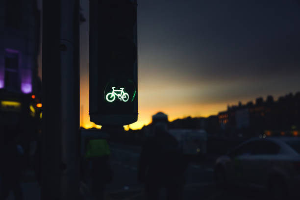 istock Green signal for bicycles 1223965504
