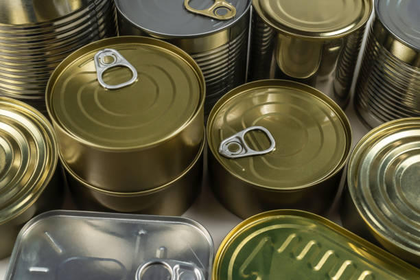 istock Mix of cans isolated on white background. 1223965794