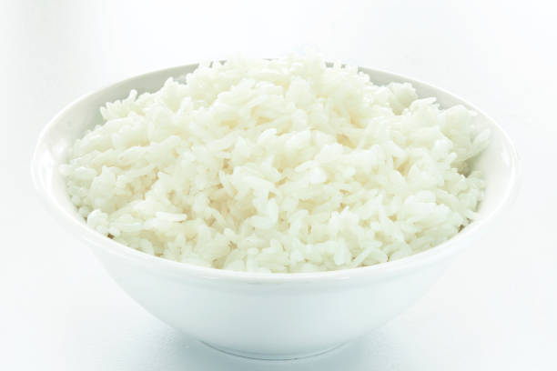 arroz basmati cozido - clipping path rice white rice basmati rice - fotografias e filmes do acervo