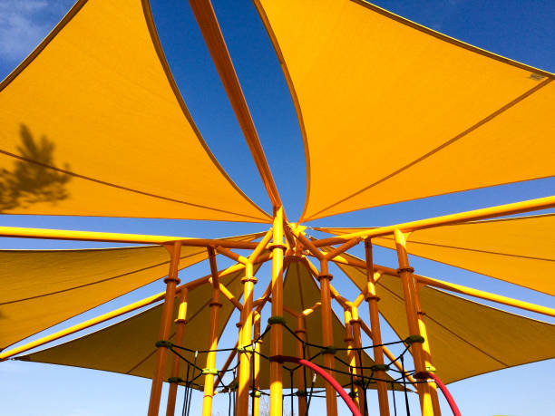 istock Playground equipment shade and ropes 1223969847