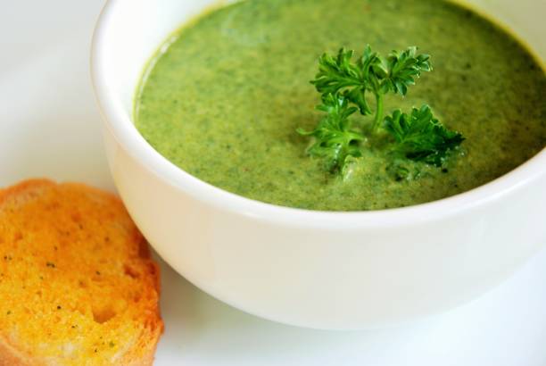 istock Fresh mushroom cream soup in the white bowl 1223969888