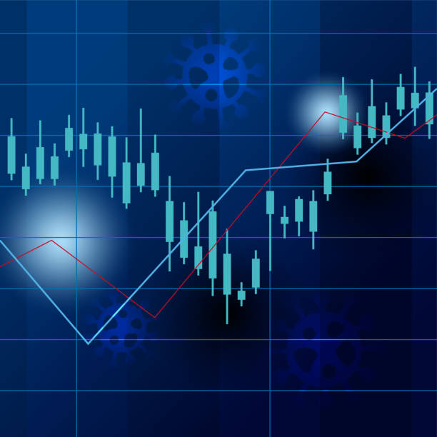 istock Image illustration of a financial market chart affected by a virus. 1223970081