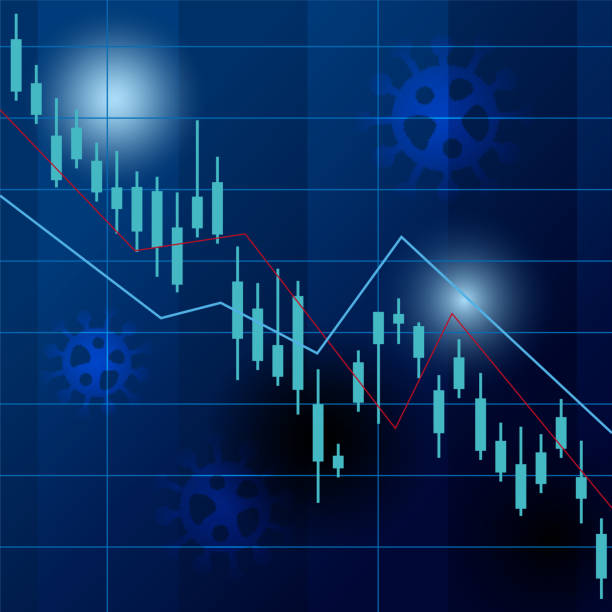 istock Image illustration of a financial market chart affected by a virus. 1223970094