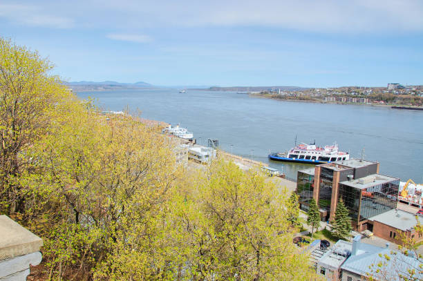 The St. Lawrence River seen from Quebec City. stock photo