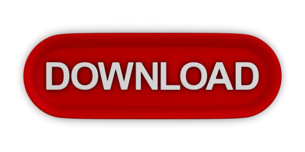 red button with text download on white background. Isolated 3d illustration