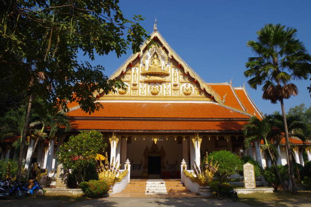 istock Buddhist temple in Vientiane 1223975790