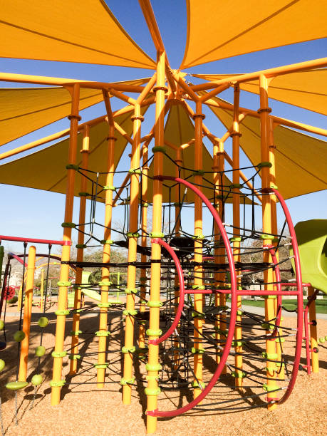 istock Playground equipment shade and ropes 1223977775