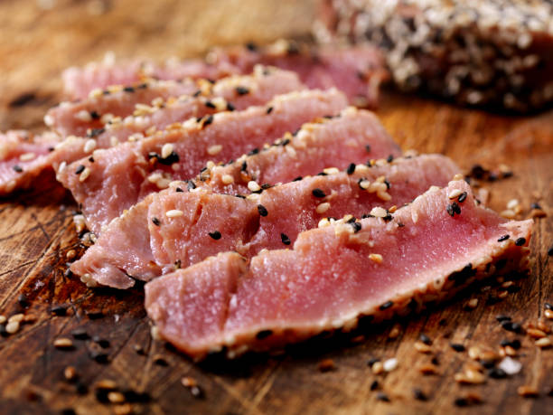 istock Sesame Seed Crusted Seared Tuna Fillet 1223981586
