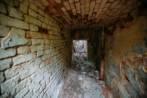 istock Historical underground red brick passage under old city 1223981637