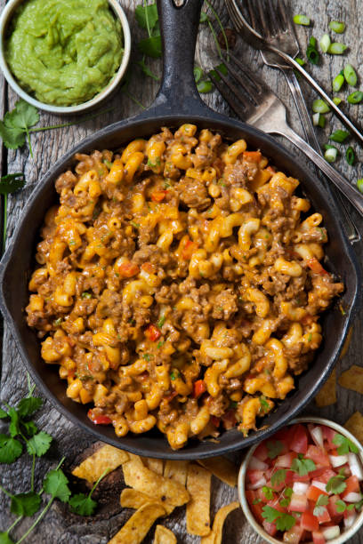 istock Creamy Beef Taco Macaroni and Cheese 1223981813