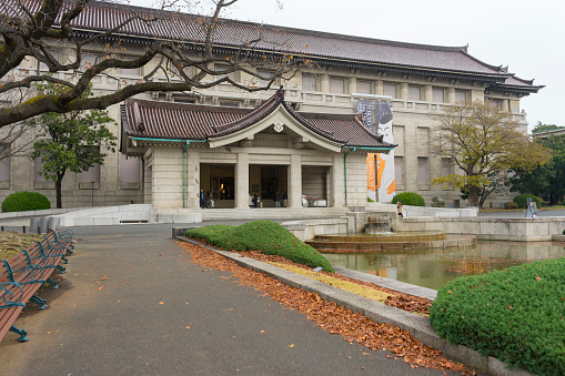 Tokyo, Japan - December 19,2019 : View of Tokyo National Museum in Tokyo, Japan on December 19,2019.