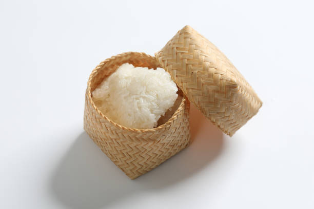 istock Steamed sticky rice is in bamboo container. 1223981922