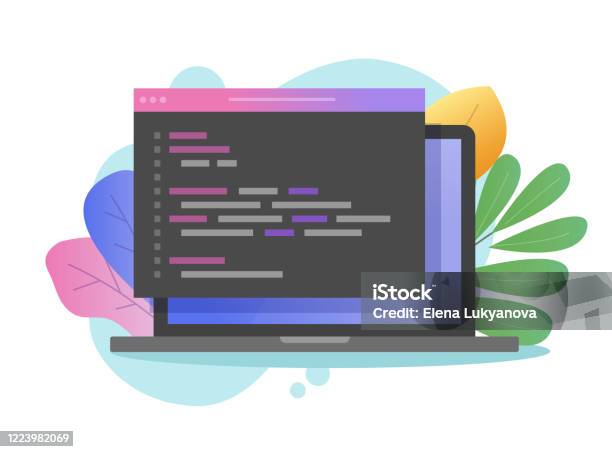 Pemrograman Javascript Atau Kode Html Pada Layar Komputer Laptop Atau ...