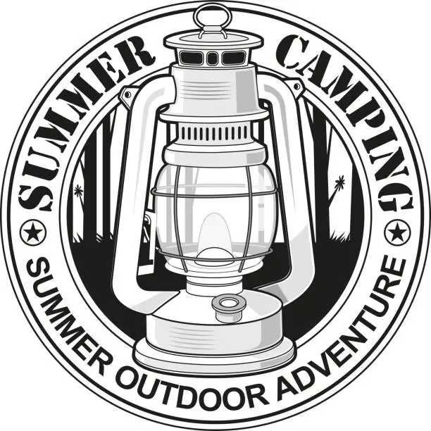 Vector illustration of Summer camping