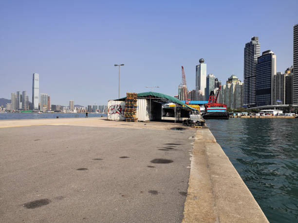 Western District Public Cargo Working Area, Sai Wan, Hong Kong The popular Western District Public Cargo Working Area, Sai Wan, also called the Instagram Pier. international commerce center stock pictures, royalty-free photos & images