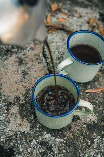 istock Pouring coffee from mocha pot 1223987209