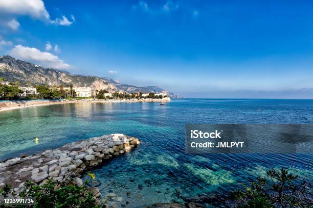 Coastline Of Beaulieusurmer French Riviera Stock Photo - Download Image Now - Beaulieu-sur-Mer, Coastline, Bay of Water