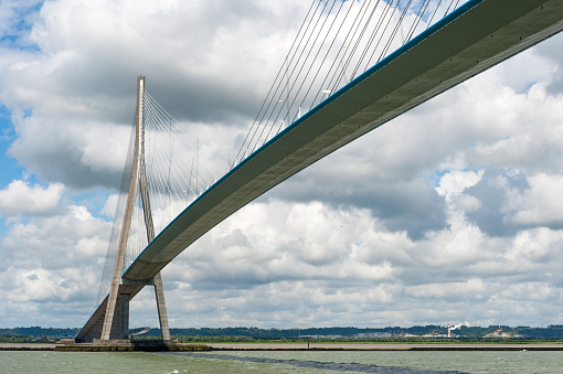 The Pont de Normandie (Bridge of Normandy) bridges the river Seine between Le Havre and Honfleur. On the side of Le Havre lies the national park of the Seine estuary.