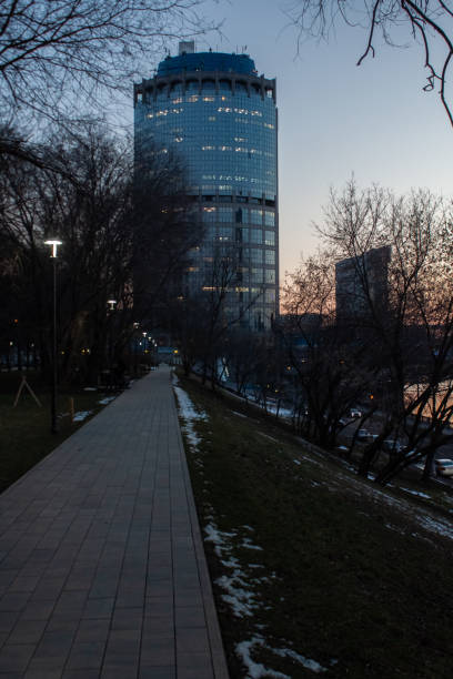 istock Moscow city skyscraper view straight 2 1223993287