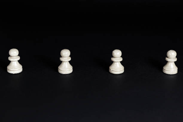 istock Social distancing and communication concept metaphor. Pawns parade. 1223994518