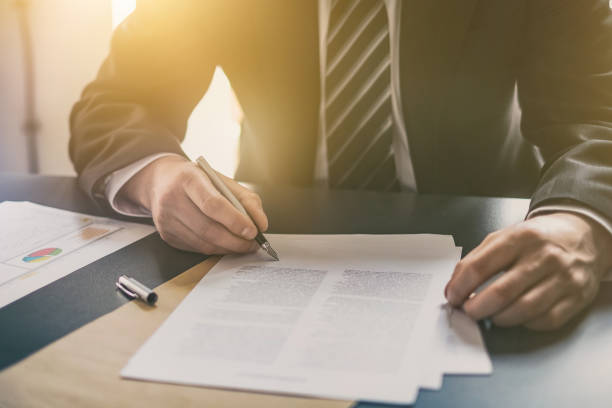 istock Business man signing contract, making a deal. 1223997006