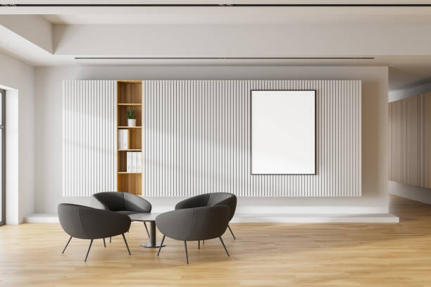 istock White waiting room interior with poster 1223998414