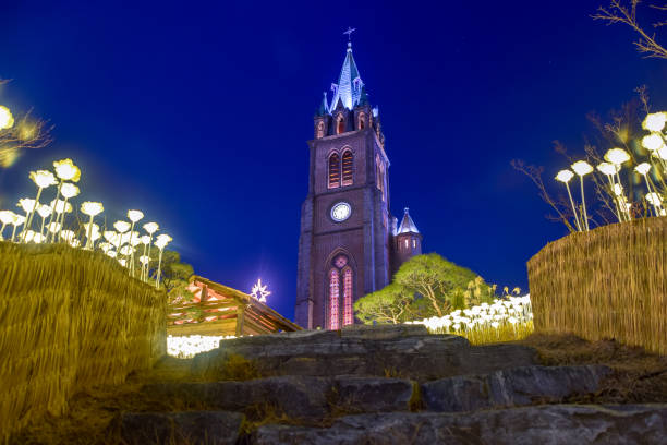 Myeongdong Catholic Cathedral Night View in Seoul,South Korea