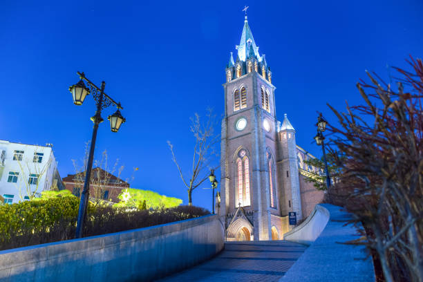 Myeongdong Catholic Cathedral Night View in Seoul,South Korea