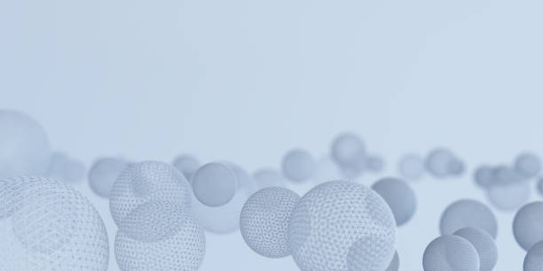 Abstract nano molecular structure. 3d spheres nanotechnology and abstract graphene structures nanoparticle stock pictures, royalty-free photos & images