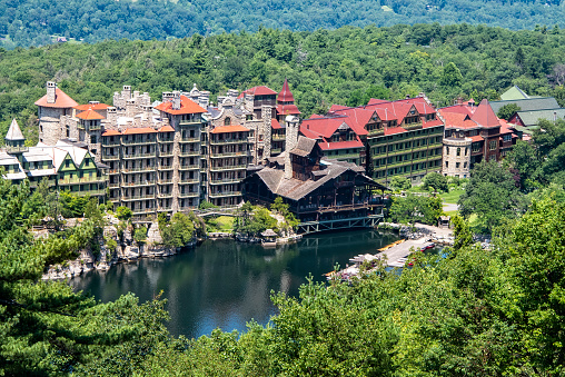 Mohonk Mountain House in upstate New York, nestled in the Shawangunk Ridge of the Catskill Mountains.