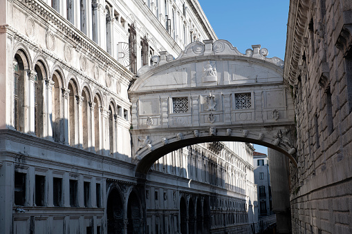 Venice, Italy - May 20, 2018. Doge's Palace building in Venice, Italy.