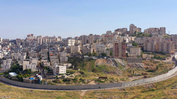 istock Israel and Palestine Divided By security Wall Aerial View 1224002402