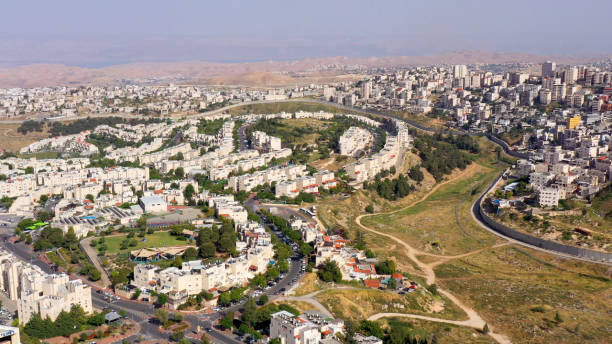 istock Israel and Palestine Divided By security Wall Aerial View 1224002458
