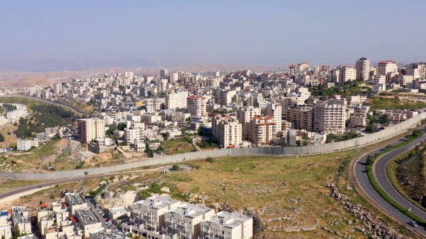 istock Israel and Palestine Divided By security Wall Aerial View 1224002498