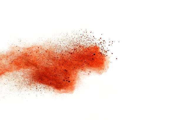 istock Red powder explosion on white background. Colored cloud. Colorful dust explode. Paint Holi. 1224002718