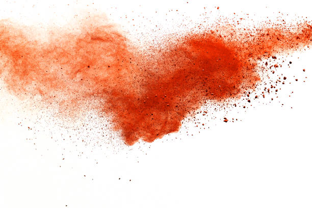 istock Red powder explosion on white background. Colored cloud. Colorful dust explode. Paint Holi. 1224002720