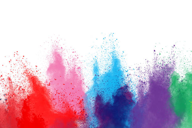 istock Freeze motion of colorful color powder exploding on white background.  Paint Holi.Indian festival Holi 1224003251